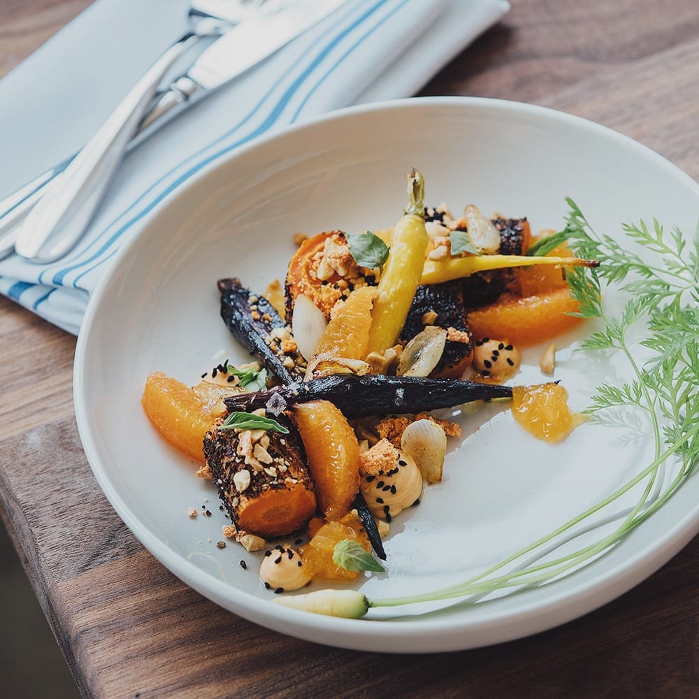 bowl of fresh food on wooden table